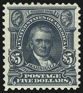Sale 1050, Lot 472, 1901 Pan-American, 1902-08 thru Jamestown Issues (Scott 294-330), $5.00 Dark Green (313) Sale 1050, Lot 472, 1901 Pan-American, 1902-08 thru Jamestown Issues (Scott 294-330)