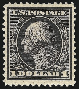 Sale 1050, Lot 491, 1908-12 Issues (Scott 331-395), $1.00 Violet Brown (342) Sale 1050, Lot 491, 1908-12 Issues (Scott 331-395)