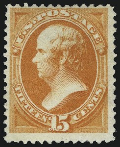 Sale 1057, Lot 746, 1873 Continental Bank Note Co. Issue (Scott 156-166), 15c Yellow Orange (163) Sale 1057, Lot 746, 1873 Continental Bank Note Co. Issue (Scott 156-166)