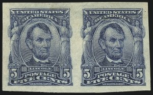 Sale 1061, Lot 3835, 1902-08 Issues, 1904 and 1907 Commemoratives (Scott 300-330), 5c Blue, Imperforate (315) Sale 1061, Lot 3835, 1902-08 Issues, 1904 and 1907 Commemoratives (Scott 300-330)