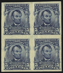 Sale 1061, Lot 3837, 1902-08 Issues, 1904 and 1907 Commemoratives (Scott 300-330), 5c Blue, Imperforate (315) Sale 1061, Lot 3837, 1902-08 Issues, 1904 and 1907 Commemoratives (Scott 300-330)