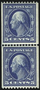 Sale 1061, Lot 3858, 1908-13 Washington-Franklin Issues (Scott 331-396), 5c Blue, Coil (351) Sale 1061, Lot 3858, 1908-13 Washington-Franklin Issues (Scott 331-396)
