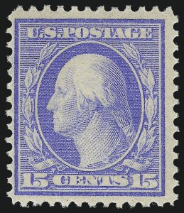 Sale 1061, Lot 3870, 1908-13 Washington-Franklin Issues (Scott 331-396), 15c Pale Ultramarine, Bluish (366) Sale 1061, Lot 3870, 1908-13 Washington-Franklin Issues (Scott 331-396)
