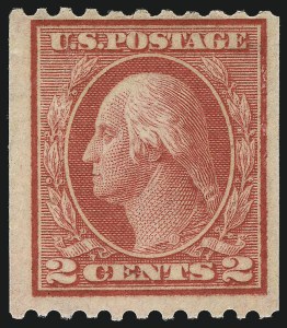 Sale 1061, Lot 3924, 1912-14 Washington-Franklin Issue (Scott 407-459), 2c Red, Ty. I, Coil (449) Sale 1061, Lot 3924, 1912-14 Washington-Franklin Issue (Scott 407-459)