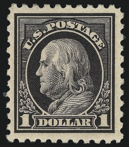 Sale 1061, Lot 3942, 1915-17 Washington-Franklin Issues (Scott 460-518b), $1.00 Violet Black (460) Sale 1061, Lot 3942, 1915-17 Washington-Franklin Issues (Scott 460-518b)
