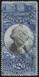Sale 1061, Lot 4305, Revenues, Cont., $20.00 Blue & Black, Second Issue (R129) Sale 1061, Lot 4305, Revenues, Cont.