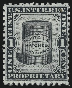 Sale 1061, Lot 4339, Private Die Match Stamps, Akron thru Wm. Gates, Boutell & Maynard, 1c Black, Silk Paper (RO38b) Sale 1061, Lot 4339, Private Die Match Stamps, Akron thru Wm. Gates