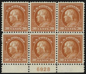 Sale 1067, Lot 1587, 1918-22 Issues (Scott 505-550), 30c Orange Red (516) Sale 1067, Lot 1587, 1918-22 Issues (Scott 505-550)