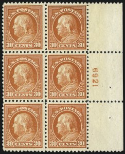 Sale 1067, Lot 1588, 1918-22 Issues (Scott 505-550), 30c Orange Red (516) Sale 1067, Lot 1588, 1918-22 Issues (Scott 505-550)
