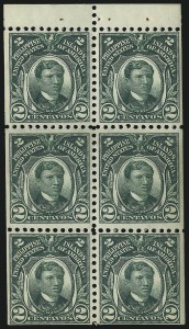 Sale 1067, Lot 1937, U.S. Possessions: Philippines, 1906-45, PHILIPPINES, 1918, 2c Green, Booklet Pane of Six (285a) Sale 1067, Lot 1937, U.S. Possessions: Philippines, 1906-45