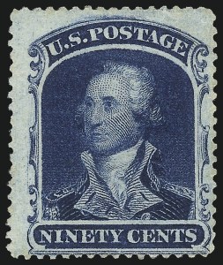 Sale 1067, Lot 994, 10c-90c 1857-60 Issue (Scott 31-39), 90c Blue (39) Sale 1067, Lot 994, 10c-90c 1857-60 Issue (Scott 31-39)