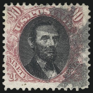 Sale 1068, Lot 126, 1869 Pictorial Issue and 1875 Re-Issue, 90c Carmine & Black (122) Sale 1068, Lot 126, 1869 Pictorial Issue and 1875 Re-Issue