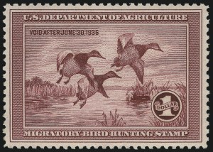 Sale Number 1076, Lot Number 2016, United States Hunting Permit Singles Sale Number 1076, Lot Number 2016, United States Hunting Permit Singles