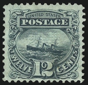 Sale 1078, Lot 229, 1869 Pictorial Issue (Scott 112-122), 12c Green (117) Sale 1078, Lot 229, 1869 Pictorial Issue (Scott 112-122)