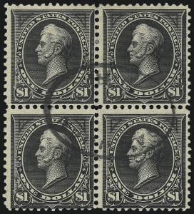 Sale 1090, Lot 1409, 1894-98 Bureau Issues (Scott 246-284), $1.00 Black, Ty. I (276) Sale 1090, Lot 1409, 1894-98 Bureau Issues (Scott 246-284)