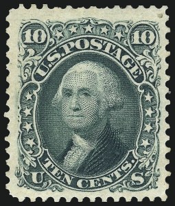 Sale 1096, Lot 204, 1875 Re-Issue of 1861-66 Issue (Scott 102-111), 10c Green, Re-Issue (106) Sale 1096, Lot 204, 1875 Re-Issue of 1861-66 Issue (Scott 102-111)