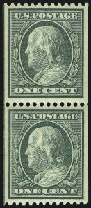 Sale 1096, Lot 626, 1910-11 Washington-Franklin Issue (Scott 374-396), 1c Green, Coil (385) Sale 1096, Lot 626, 1910-11 Washington-Franklin Issue (Scott 374-396)
