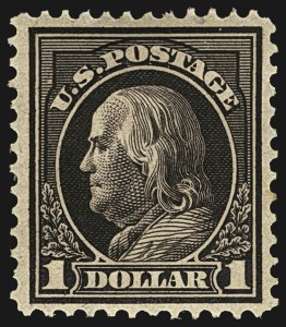 Sale 1107, Lot 464, 1912-15 Washington-Franklin Issue (Scott 405-491), 50c Violet, $1.00 Violet Brown (422-423) Sale 1107, Lot 464, 1912-15 Washington-Franklin Issue (Scott 405-491)
