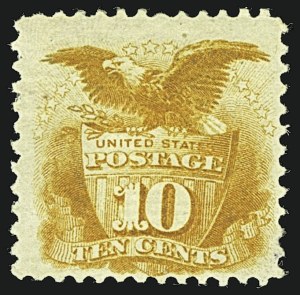 Sale 1109, Lot 673, 1869 Pictorial Issue, Off-Cover (Scott 112-122), 10c Yellow (116) Sale 1109, Lot 673, 1869 Pictorial Issue, Off-Cover (Scott 112-122)