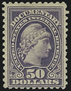 Sale 1110, Lot 1314, Documentary (Scott R160-R277), $50.00 Violet, Series of 1914 (R223) Sale 1110, Lot 1314, Documentary (Scott R160-R277)