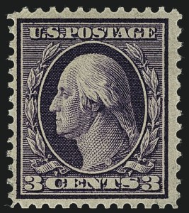 Sale 1111, Lot 318, 1909 Bluish Paper Issue (Scott 357-366), 3c Deep Violet, Bluish (359) Sale 1111, Lot 318, 1909 Bluish Paper Issue (Scott 357-366)