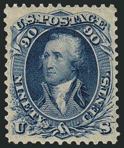 Sale 1116, Lot 3154, 1861-68 Issues and 1875 Reprints (Scott 56-110), 90c Blue (72) Sale 1116, Lot 3154, 1861-68 Issues and 1875 Reprints (Scott 56-110)