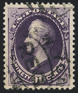 Sale 1120, Lot 1378, 1887 American Bank Note Co. Issue (Scott 212-218), 90c Purple (218) Sale 1120, Lot 1378, 1887 American Bank Note Co. Issue (Scott 212-218)