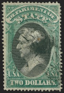 Sale 1140, Lot 1172, Officials, State thru War, $2.00 State (O68) Sale 1140, Lot 1172, Officials, State thru War
