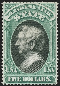 Sale 1140, Lot 1174, Officials, State thru War, $5.00 State (O69) Sale 1140, Lot 1174, Officials, State thru War