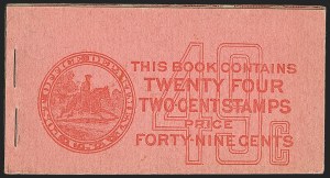 Sale 1140, Lot 1310, Complete Booklets, cont. (BK45-BK95, Collections), 2c Carmine, Complete 49c Booklet (BK73) Sale 1140, Lot 1310, Complete Booklets, cont. (BK45-BK95, Collections)