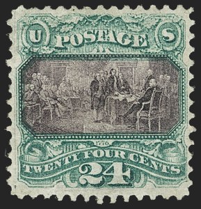 Sale 1140, Lot 488, 1869 Pictorial Issue (Scott 112-122), 24c Green & Violet (120) Sale 1140, Lot 488, 1869 Pictorial Issue (Scott 112-122)