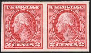 Sale 1156, Lot 3644, 1913-15 Washington-Franklin Issues, cont. (Scott 441-461), 2c Carmine, Ty. I, Imperforate Coil (459) Sale 1156, Lot 3644, 1913-15 Washington-Franklin Issues, cont. (Scott 441-461)