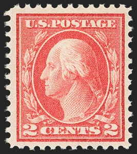 Sale 1156, Lot 3646, 1913-15 Washington-Franklin Issues, cont. (Scott 441-461), 2c Pale Carmine Red, Ty. I (461) Sale 1156, Lot 3646, 1913-15 Washington-Franklin Issues, cont. (Scott 441-461)