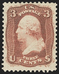Sale 1162, Lot 127, 1861-66 Issue (Scott 56-78), 3c Brown Rose, First Design (56) Sale 1162, Lot 127, 1861-66 Issue (Scott 56-78)