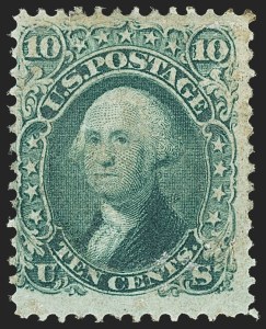 Sale 1162, Lot 185, 1867-68 Grilled Issue (Scott 79-101), 10c Yellow Green, F. Grill (96) Sale 1162, Lot 185, 1867-68 Grilled Issue (Scott 79-101)