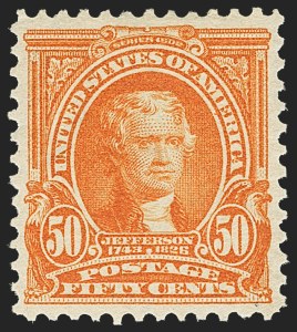 Sale 1162, Lot 425, 1902-08 Issues (Scott 300-320), 50c Orange (310) Sale 1162, Lot 425, 1902-08 Issues (Scott 300-320)