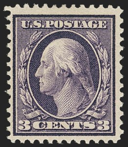 Sale 1162, Lot 466, 1909 Bluish Paper Issue (Scott 357-369), 3c Deep Violet, Bluish (359) Sale 1162, Lot 466, 1909 Bluish Paper Issue (Scott 357-369)