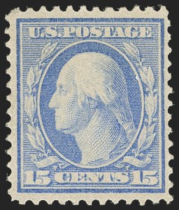 Sale 1162, Lot 471, 1909 Bluish Paper Issue (Scott 357-369), 15c Pale Ultramarine, Bluish (366) Sale 1162, Lot 471, 1909 Bluish Paper Issue (Scott 357-369)