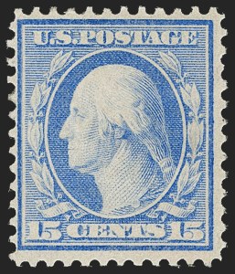Sale 1175, Lot 630, 1908-10 Washington-Franklin Issues (Scott 331-366), 15c Pale Ultramarine, Bluish (366) Sale 1175, Lot 630, 1908-10 Washington-Franklin Issues (Scott 331-366)