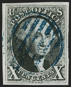 Sale 1197, Lot 1547, 10c 1847 Issue (Scott 2), 10c Black (2) Sale 1197, Lot 1547, 10c 1847 Issue (Scott 2)