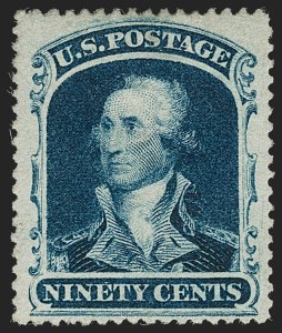 Sale 1197, Lot 1640, 1857-60 Issue (Scott 18-39), 90c Blue (39) Sale 1197, Lot 1640, 1857-60 Issue (Scott 18-39)