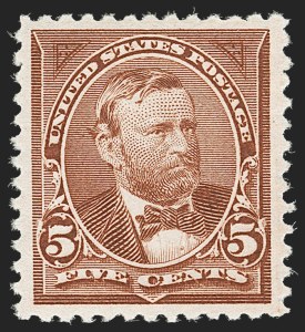 Sale 1206, Lot 272, 1894 Unwatermarked Bureau Issue (Scott 246-263), 5c Chocolate (255) Sale 1206, Lot 272, 1894 Unwatermarked Bureau Issue (Scott 246-263)