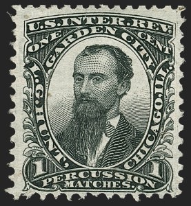 Sale 1206, Lot 822, Private Die Proprietary, L. G. Hunt, 1c Black, Old Paper (RO113a) Sale 1206, Lot 822, Private Die Proprietary