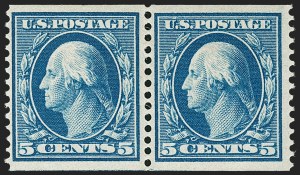 Sale 1217, Lot 1084, 1908-12 Issues (Scott 339-372), 5c Blue, Coil (355) Sale 1217, Lot 1084, 1908-12 Issues (Scott 339-372)