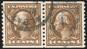 Sale 1217, Lot 1125, 1912-18 Issues (Scott 405-491), 4c Brown, Coil (446) Sale 1217, Lot 1125, 1912-18 Issues (Scott 405-491)