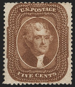 Sale 1217, Lot 774, 5c 1857-60 Issue (Scott 27-30A), 5c Orange Brown, Ty. II (30) Sale 1217, Lot 774, 5c 1857-60 Issue (Scott 27-30A)