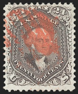 Sale 1221, Lot 1159, 1861-66 Issue (Scott 56-78), 24c Red Lilac (70) Sale 1221, Lot 1159, 1861-66 Issue (Scott 56-78)