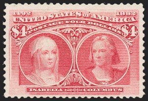 Sale 1221, Lot 1375, 1893 Columbian Issue (Scott 230-245), $4.00 Columbian (244) Sale 1221, Lot 1375, 1893 Columbian Issue (Scott 230-245)