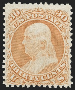 Sale 1227, Lot 2326, 1861-66 Issue (Scott 56-78), 30c Orange (71) Sale 1227, Lot 2326, 1861-66 Issue (Scott 56-78)