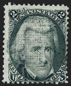 Sale 1227, Lot 2357, 1867-68 Grilled Issue, A, C, D, Z Grills (Scott 79-85E), 2c Black, Z. Grill (85B) Sale 1227, Lot 2357, 1867-68 Grilled Issue, A, C, D, Z Grills (Scott 79-85E)